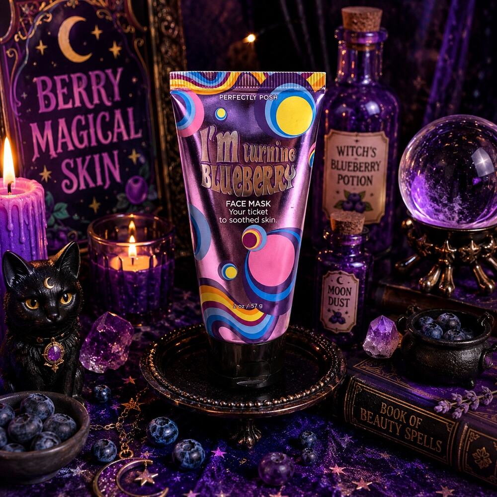 Perfectly Posh I’m Turning Blueberry Face Mask 2 oz Discontinued HTF